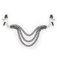 OHMAMA FETISH - BLACK NIPPLE CLAMPS WITH MULTI CHAINS