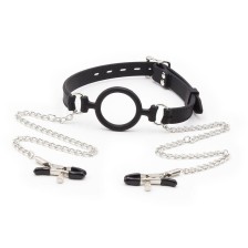 OHMAMA FETISH - SILICONE O-RING GAG NIPPLE CLAMPS