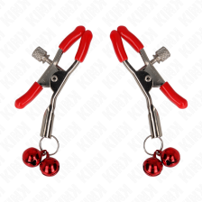 KINK - RED DOUBLE BELL NIPPLE CLAMP RED 6 CM