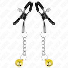 KINK - GOLD JINGLE BELL PENDANT NIPPLE CLAMPS 6 CM