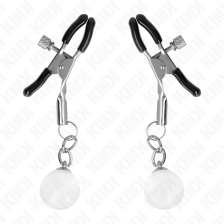 KINK - GLASS BEAD NIPPLE CLAMPS SILVER 6 CM