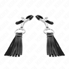 KINK - LEATHERETTE TASSEL NIPPLE CLAMPS 6 CM