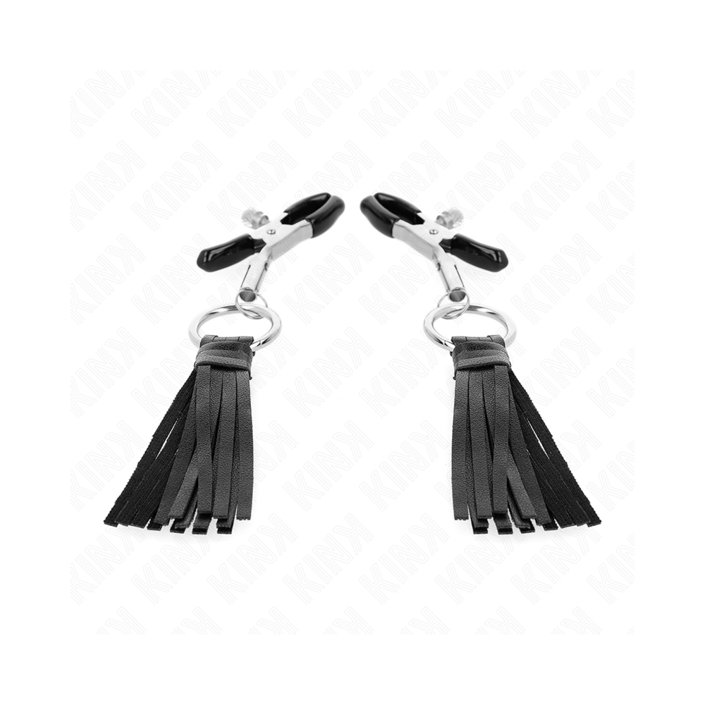 KINK - LEATHERETTE TASSEL NIPPLE CLAMPS 6 CM