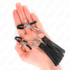 KINK - LEATHERETTE TASSEL NIPPLE CLAMPS 6 CM