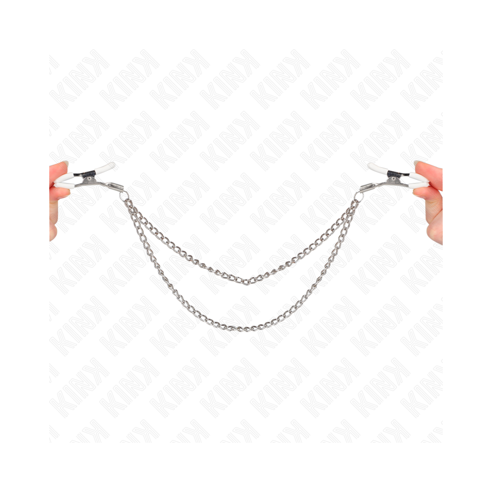 KINK - NIPPLE CLAMPS WITH 2 THIN CHAINS SILVER 20/23 CM