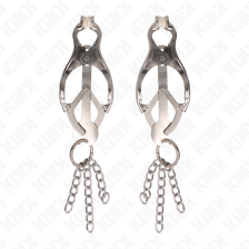 KINK - JAPANESE CLOVER NIPPLE CLAMPS WITH LITTLE CHAINS SILVER