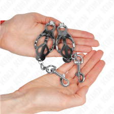 KINK - JAPANESE CLOVER NIPPLE CLAMPS WITH HOOKS SILVER