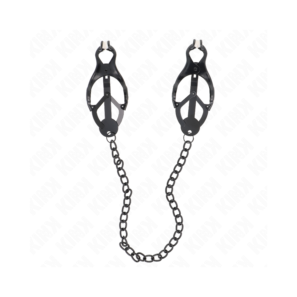 KINK - JAPANESE CLOVER NIPPLE CLAMPS WITH CHAIN BLACK 30 CM