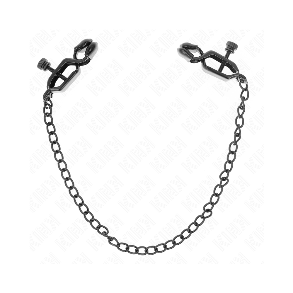 KINK - FLACHE KETTE NIPPELKLEMMEN SCHWARZ 30 CM