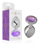 INTENSE - PLUG ANAL EN MÉTAL ALUMINIUM AVEC CRISTAL VIOLET TAILLE S