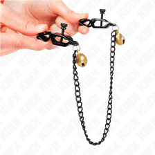 KINK - FLAT CHAIN NIPPLE CLAMPS AND BELL SILVER 30 CM