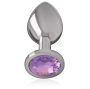 INTENSE - PLUG ANAL EN MÉTAL ALUMINIUM AVEC CRISTAL VIOLET TAILLE S