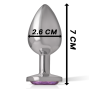 INTENSE - PLUG ANALE IN METALLO ALLUMINIO CON CRISTALLO VIOLA MISURA S