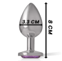 INTENSE - ANALPLUG AUS ALUMINIUMMETALL MIT VIOLETTEM KRISTALL, GRÖSSE M