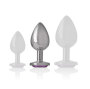 INTENSE - METAL ALUMINUM ANAL PLUG WITH VIOLET GLASS SIZE M
