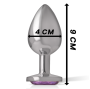 INTENSE - PLUG ANAL EN MÉTAL ALUMINIUM AVEC CRISTAL VIOLET TAILLE L