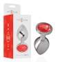 INTENSE - PLUG ANAL EN MÉTAL ALUMINIUM AVEC CRISTAL ROUGE TAILLE S