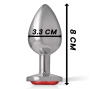 INTENSE - PLUG ANALE IN METALLO CON CRISTALLO ROSSO MISURA M