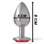 INTENSE - PLUG ANAL EN MÉTAL ALUMINIUM AVEC CRISTAL ROUGE TAILLE L