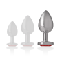 INTENSE - METAL ALUMINUM ANAL PLUG WITH RED GLASS SIZE L