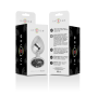 INTENSE - METAL ALUMINUM ANAL PLUG WITH BLACK GLASS SIZE S