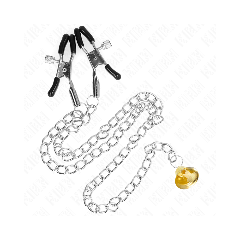 KINK - CHAIN NIPPLE CLAMPS WITH HORN PENDANT 30 CM