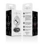 INTENSE - METAL ALUMINUM ANAL PLUG WITH BLACK GLASS SIZE M