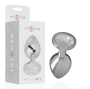 INTENSE - PLUG ANALE IN METALLO ALLUMINIO CON CRISTALLO ARGENTO MISURA S
