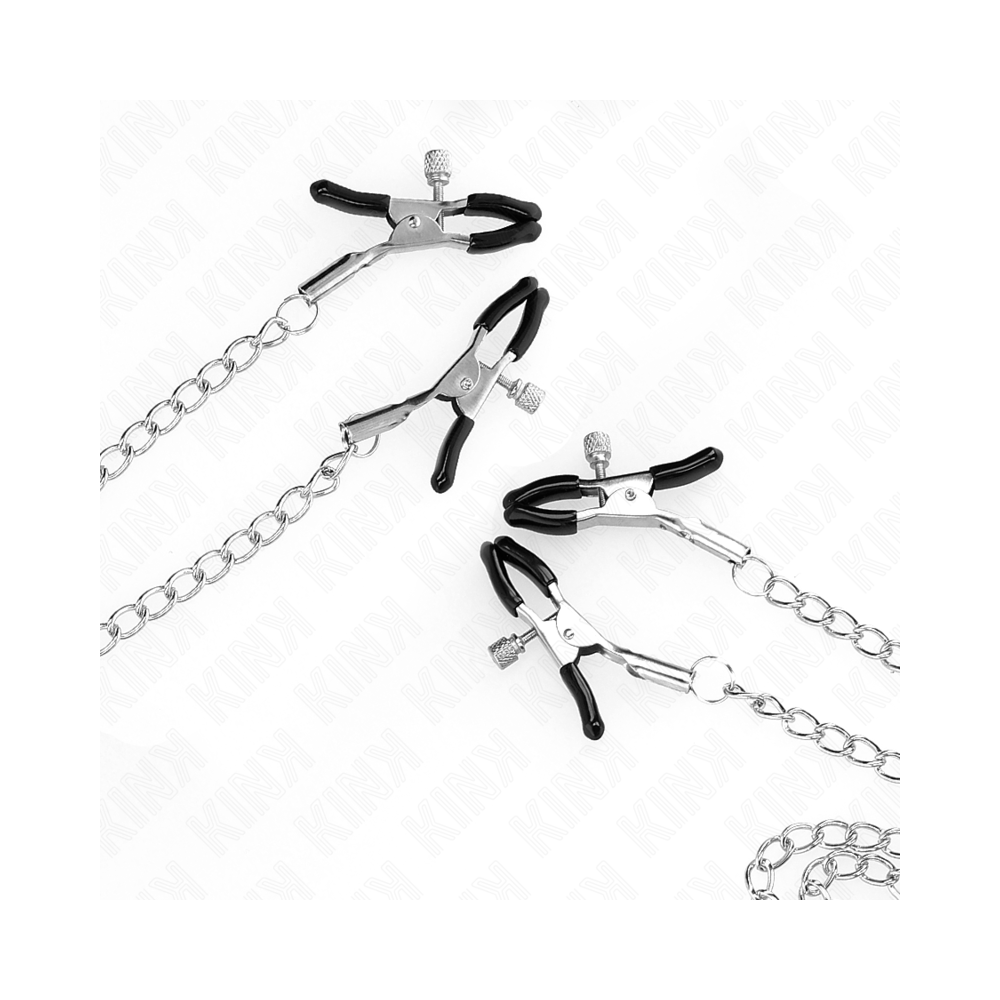 KINK - 4 NIPPLE AND CLIT CLAMPS ADJUSTABLE SILVER