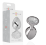 INTENSE - PLUG ANALE IN METALLO ALLUMINIO CON CRISTALLO ARGENTO MISURA L
