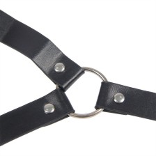 SUBBLIME - 953720 BONDAGE LEATHER STRAP BREATH CLAMPS NERO TAGLIA UNICA