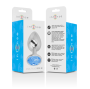 INTENSE - METAL ALUMINUM ANAL PLUG WITH BLUE GLASS SIZE M
