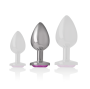 INTENSE - PLUG ANALE IN METALLO ALLUMINIO CON CRISTALLO ROSA TAGLIA M