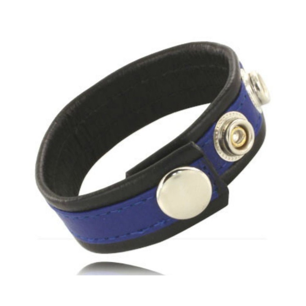 LEATHER BODY - ADJUSTABLE LEATHER STRAP FOR PENIS BLUE-BLACK