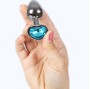 SECRETPLAY - PLUG ANAL DE METAL CORAO AZUL TAMANHO PEQUENO 7 CM