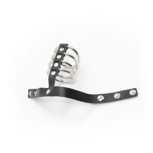 OHMAMA FETISH - SNAP FASTENER LEATHER STRAP METAL COCK RING