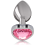 INTENSE - ALUMINIUM-METALL-ANAL-STECKER ROSA HERZ GRÖSSE S