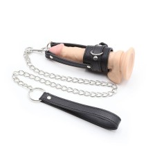 OHMAMA FETISH - COCK-RING MIT METALL-LEINE-KETTE