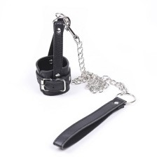 OHMAMA FETISH - COCK RING WITH METAL LEASH CHAIN