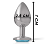 INTENSE - ALUMINIUM-METALL-ANAL-STECKER, BLAUES HERZ, GRÖSSE S