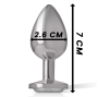 INTENSE - WHITE HEART ALUMINUM METAL ANAL PLUG SIZE S