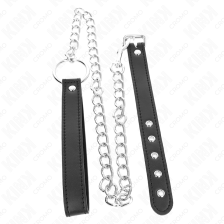 KINK - LEDER PENISRING 21,5 X 2 CM MIT 60 CM METALLKETTE UND LEDERBAND