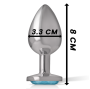 INTENSE - PLUG ANAL MÉTAL ALUMINIUM COEUR BLEU TAILLE M
