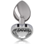 INTENSE - ALUMINIUM-METALL-ANAL-STECKER, WEISSES HERZ, GRÖSSE M