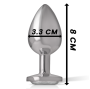 INTENSE - ALUMINUM METAL ANAL PLUG WHITE HEART SIZE M