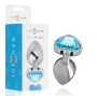 INTENSE - PLUG ANALE IN METALLO ALLUMINIO CUORE BLU TAGLIA L