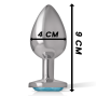 INTENSE - ALUMINUM METAL ANAL PLUG BLUE HEART SIZE L