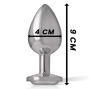 INTENSE - ANAL PLUG METAL ALUMINUM WHITE HEART SIZE L