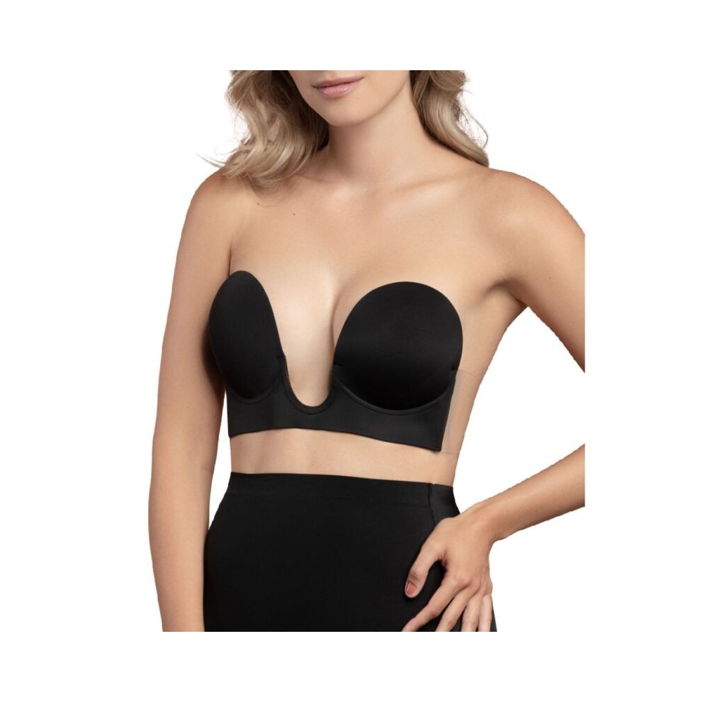 BYE-BRA - BRA WITHOUT HANDLES SHAPE U BLACK CUP A