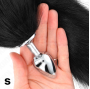 KINK - PLUG ANAL TAMANHO S 7 X 3 CM COM CAUDA SINTÉTICA 40 CM PRETO